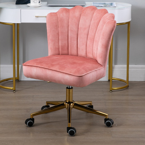 Velvet pink on sale office chair